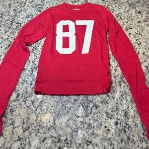 RSQ Red Cotton #87 Long Sleeve Shirt